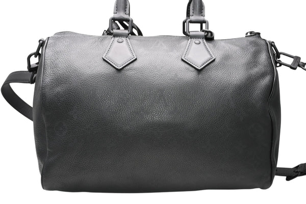 極美品 LOUIS VUITTON ルイヴィトン スピーディ P9 バンドリエール 30 ハンドバッグ M13904 モノグラム ウルトラブラック 中古 4b012236