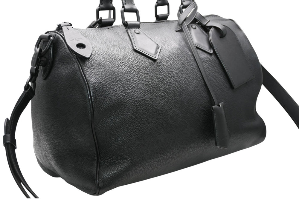 Very good condition LOUIS VUITTON Speedy P9 Bandouliere 30 Handbag M13904 Monogram Ultra Black Used 4b012236