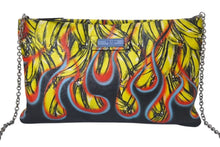 画像をギャラリービューアに読み込む, 極美品 PRADA プラダ クラッチバッグ ファイヤーパターン バナナ 1BF060 レザー イエロー レッド ブラック シルバー金具 中古 4b001224