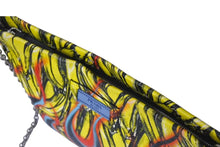 画像をギャラリービューアに読み込む, 極美品 PRADA プラダ クラッチバッグ ファイヤーパターン バナナ 1BF060 レザー イエロー レッド ブラック シルバー金具 中古 4b001224