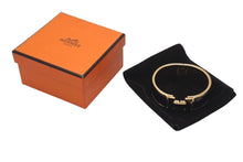 画像をギャラリービューアに読み込む, HERMES エルメス クリッククラック ブレスレット Hバングル アクセサリー P刻印 GP ゴールド ブラック 美品 中古 4b001226