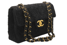 Load image into Gallery viewer, 極美品 CHANEL シャネル デカマトラッセ34 Sフラップ Wチェーンショルダーバッグ 3番台 ココマーク パイル ブラック ゴールド金具 中古 4b012262