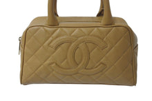 Load image into Gallery viewer, 極美品 CHANEL シャネル ボーリングハンドバッグ ココマーク ミニバッグ 8番台 キャビスキン ベージュ ゴールド金具 中古 4b001228