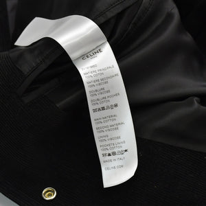 CELINE セリーヌ ジャケット テディジャケット バーシティジャケット コーデュロイ ブラック オフホワイト コットン レーヨン サイズ50 中古 4b012287