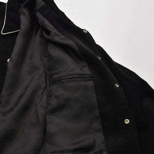 CELINE セリーヌ ジャケット テディジャケット バーシティジャケット コーデュロイ ブラック オフホワイト コットン レーヨン サイズ50 中古 4b012287