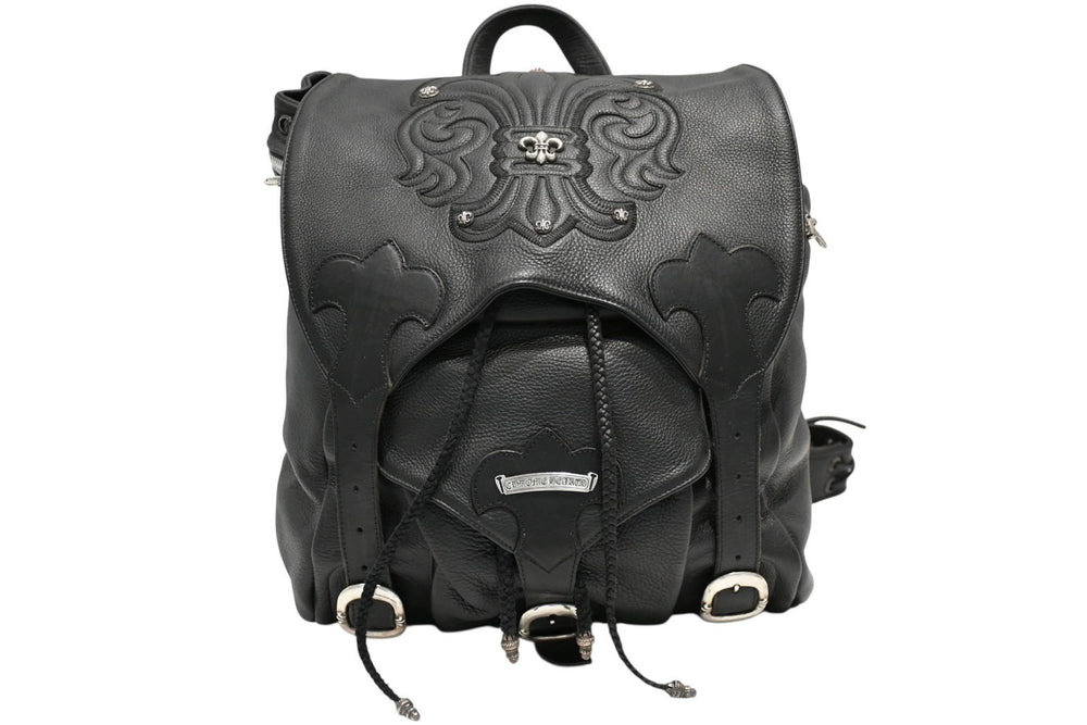 Very good condition CHROME HEARTS BS Flare Backpack Rucksack Gunslinger Leather Silver 925 Black Used 4b012530