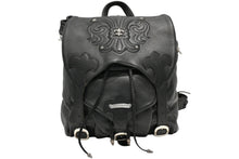 Load image into Gallery viewer, 極美品 CHROME HEARTS クロムハーツ BSフレア バックパック リュック ガンスリンガー レザー シルバー925 ブラック 中古 4b012530