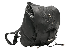 極美品 CHROME HEARTS クロムハーツ BSフレア バックパック リュック ガンスリンガー レザー シルバー925 ブラック 中古 4b012530