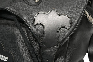 極美品 CHROME HEARTS クロムハーツ BSフレア バックパック リュック ガンスリンガー レザー シルバー925 ブラック 中古 4b012530