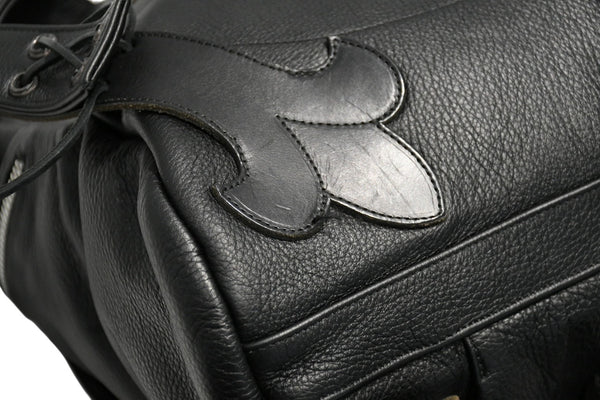 極美品 CHROME HEARTS クロムハーツ BSフレア バックパック リュック ガンスリンガー レザー シルバー925 ブラック 中古 4b012530