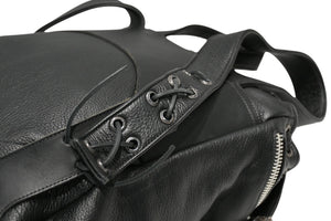 極美品 CHROME HEARTS クロムハーツ BSフレア バックパック リュック ガンスリンガー レザー シルバー925 ブラック 中古 4b012530