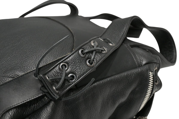 極美品 CHROME HEARTS クロムハーツ BSフレア バックパック リュック ガンスリンガー レザー シルバー925 ブラック 中古 4b012530