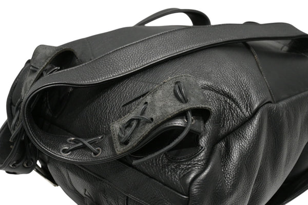 極美品 CHROME HEARTS クロムハーツ BSフレア バックパック リュック ガンスリンガー レザー シルバー925 ブラック 中古 4b012530