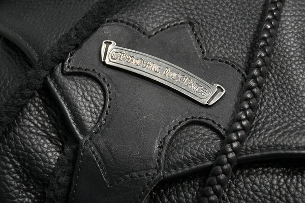 極美品 CHROME HEARTS クロムハーツ BSフレア バックパック リュック ガンスリンガー レザー シルバー925 ブラック 中古 4b012530