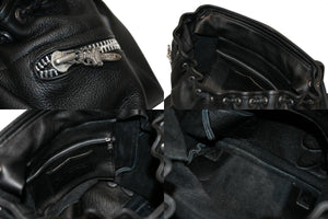 極美品 CHROME HEARTS クロムハーツ BSフレア バックパック リュック ガンスリンガー レザー シルバー925 ブラック 中古 4b012530