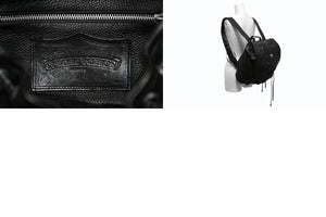 極美品 CHROME HEARTS クロムハーツ BSフレア バックパック リュック ガンスリンガー レザー シルバー925 ブラック 中古 4b012530
