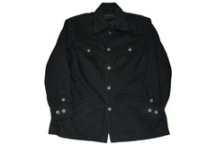 極美品 CHROME HEARTS クロムハーツ OLD DENIM WESTERN ウエスタン デニム ジャケット ブラック 黒 サイズM 中古 4b012292
