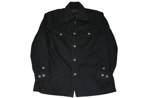 極美品 CHROME HEARTS クロムハーツ OLD DENIM WESTERN ウエスタン デニム ジャケット ブラック 黒 サイズM 中古 4b012292