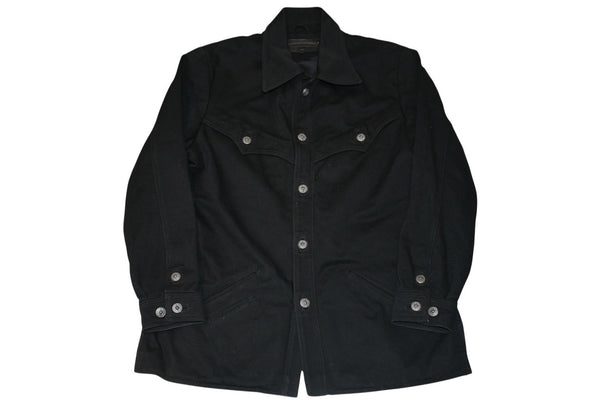 極美品 CHROME HEARTS クロムハーツ OLD DENIM WESTERN ウエスタン デニム ジャケット ブラック 黒 サイズM 中古 4b012292