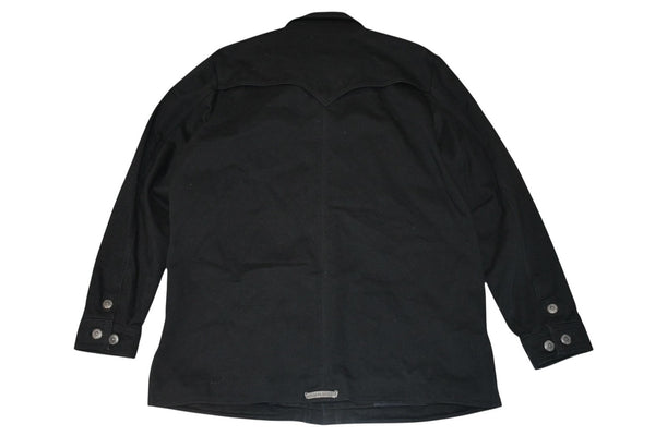 極美品 CHROME HEARTS クロムハーツ OLD DENIM WESTERN ウエスタン デニム ジャケット ブラック 黒 サイズM 中古 4b012292