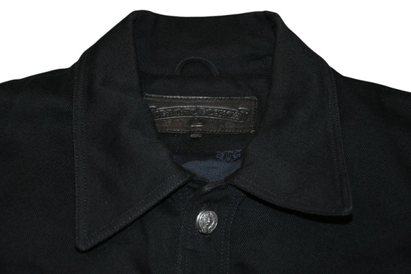 極美品 CHROME HEARTS クロムハーツ OLD DENIM WESTERN ウエスタン デニム ジャケット ブラック 黒 サイズM 中古 4b012292