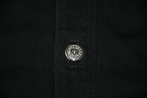 極美品 CHROME HEARTS クロムハーツ OLD DENIM WESTERN ウエスタン デニム ジャケット ブラック 黒 サイズM 中古 4b012292