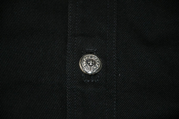 極美品 CHROME HEARTS クロムハーツ OLD DENIM WESTERN ウエスタン デニム ジャケット ブラック 黒 サイズM 中古 4b012292