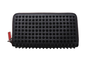 Christian Louboutin クリスチャンルブタン パネトーネ ロングウォレット ブラック レッド カーフ シルバー金具 良品 中古 4b011738