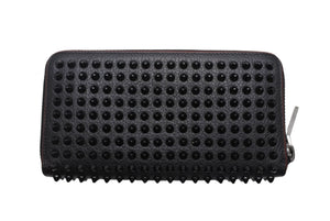 Christian Louboutin クリスチャンルブタン パネトーネ ロングウォレット ブラック レッド カーフ シルバー金具 良品 中古 4b011738