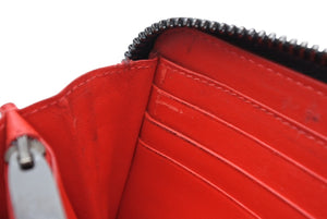 Christian Louboutin クリスチャンルブタン パネトーネ ロングウォレット ブラック レッド カーフ シルバー金具 良品 中古 4b011738
