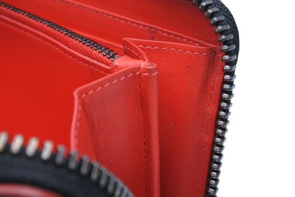 Christian Louboutin クリスチャンルブタン パネトーネ ロングウォレット ブラック レッド カーフ シルバー金具 良品 中古 4b011738