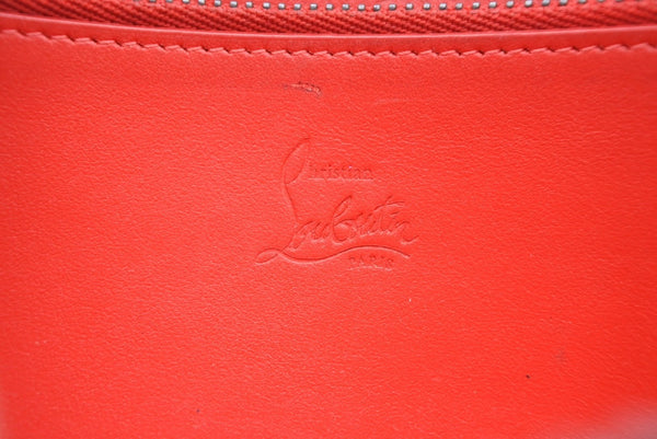 Christian Louboutin クリスチャンルブタン パネトーネ ロングウォレット ブラック レッド カーフ シルバー金具 良品 中古 4b011738