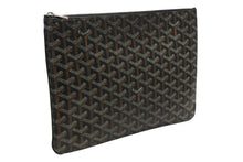 Load image into Gallery viewer, 極美品 GOYARD ゴヤール セナMM クラッチバッグ ヘリンボーン柄 ブラック ブラウン PVC レザー 中古 4b012357