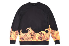 極美品 GIVENCHY ジバンシー FLAME フレイム SS14 トレーナー スウェット 14S 7326 653 ポルトガル製 コットン ブラック オレンジ サイズXS 中古 4b012359