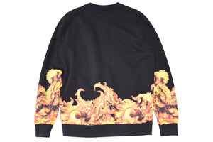 極美品 GIVENCHY ジバンシー FLAME フレイム SS14 トレーナー スウェット 14S 7326 653 ポルトガル製 コットン ブラック オレンジ サイズXS 中古 4b012359