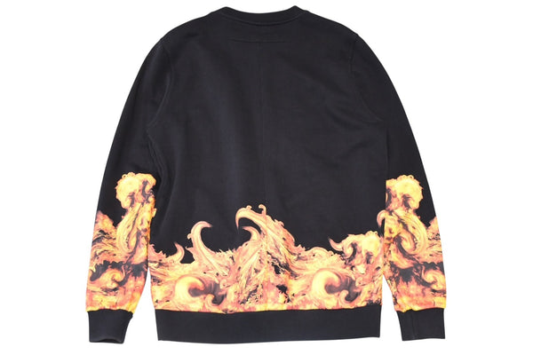 極美品 GIVENCHY ジバンシー FLAME フレイム SS14 トレーナー スウェット 14S 7326 653 ポルトガル製 コットン ブラック オレンジ サイズXS 中古 4b012359