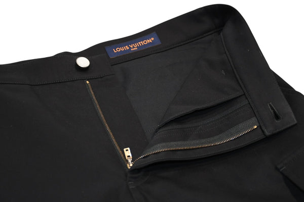 極美品 LOUIS VUITTON ルイヴィトン カーゴ パンツ RM261MQ コットン サイズ48 総柄 ブラック 中古 4b012148