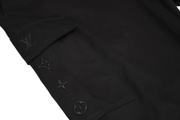 極美品 LOUIS VUITTON ルイヴィトン カーゴ パンツ RM261MQ コットン サイズ48 総柄 ブラック 中古 4b012148