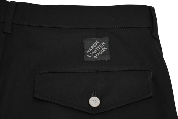 極美品 LOUIS VUITTON ルイヴィトン カーゴ パンツ RM261MQ コットン サイズ48 総柄 ブラック 中古 4b012148