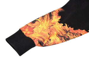 極美品 GIVENCHY ジバンシー FLAME フレイム SS14 トレーナー スウェット 14S 7326 653 ポルトガル製 コットン ブラック オレンジ サイズXS 中古 4b012359