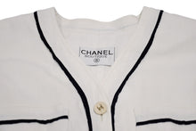 Load image into Gallery viewer, 極美品 CHANEL シャネル VINTAGE ヴィンテージ 90's ベースボールシャツ ココマーク オフホワイト ブラック アーカイブ 中古 4b012550