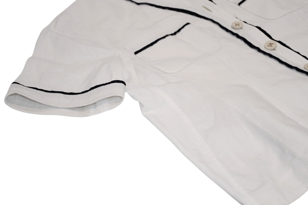 Very Good Condition CHANEL VINTAGE Vintage 90's Baseball Shirt Coco Mark Off White Black Archive Used 4b012550