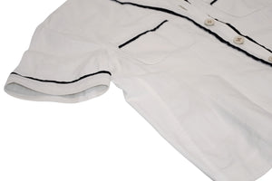 極美品 CHANEL シャネル VINTAGE ヴィンテージ 90's ベースボールシャツ ココマーク オフホワイト ブラック アーカイブ 中古 4b012550