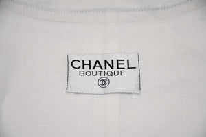 極美品 CHANEL シャネル VINTAGE ヴィンテージ 90's ベースボールシャツ ココマーク オフホワイト ブラック アーカイブ 中古 4b012550