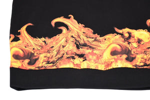 極美品 GIVENCHY ジバンシー FLAME フレイム SS14 トレーナー スウェット 14S 7326 653 ポルトガル製 コットン ブラック オレンジ サイズXS 中古 4b012359