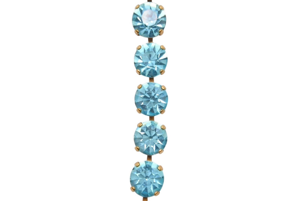 CHANEL Chanel Bracelet Vintage Coco Mark Gold Light Blue GP Rhinestone Good Condition Used 4b001241