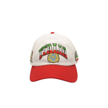 Load image into Gallery viewer, 新品同様 Supreme シュプリーム 24SS Italia 6-Panel Cap イタリア 6パネルキャップ ONE SIZE 58cm ホワイト レッド 刺繍 中古 4b013790