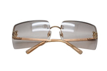 Load image into Gallery viewer, 極美品 CHANEL シャネル ハーフリム サングラス アイウェア 4092-B c.102/8Z サイズ62□15 120 ココマーク ラインストーン 中古 4b012425