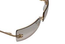 Load image into Gallery viewer, 極美品 CHANEL シャネル ハーフリム サングラス アイウェア 4092-B c.102/8Z サイズ62□15 120 ココマーク ラインストーン 中古 4b012425
