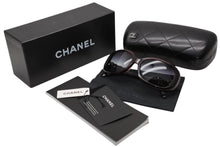 Load image into Gallery viewer, 極美品 CHANEL シャネル ココマークリボン スクエア グラデーション サングラス 5170-A パープル ブラック サイズ58□17 135 中古 4b012422